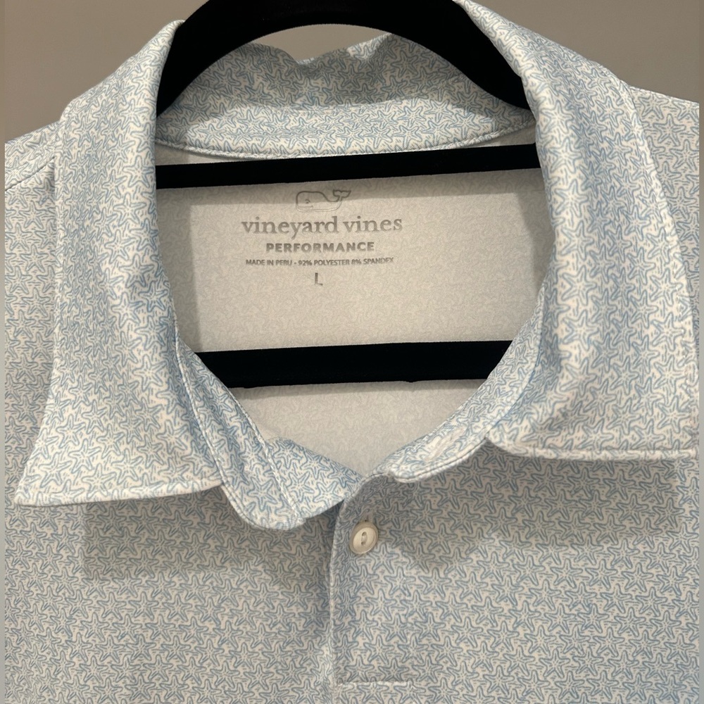 Vintage Vine light blue Starfish design shirt